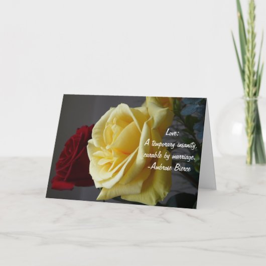 Liefdescitaat: Happy Jubileum + Yellow Rose Kaart (Voorkant)