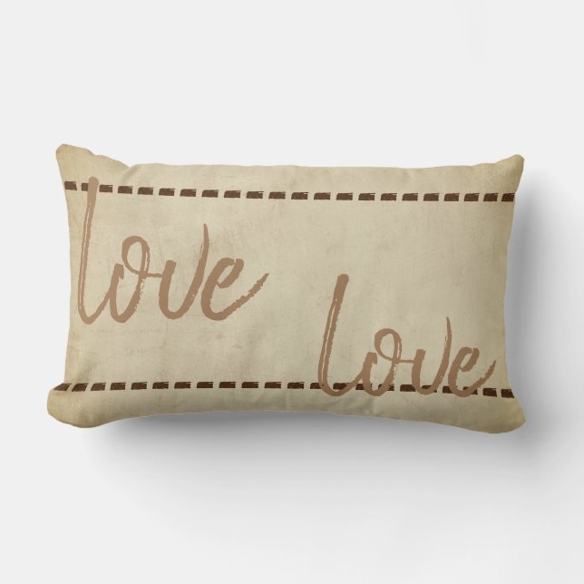 Liefdescitaat Kussen Rustiek Chic Style Sepia Tone (Voorkant)