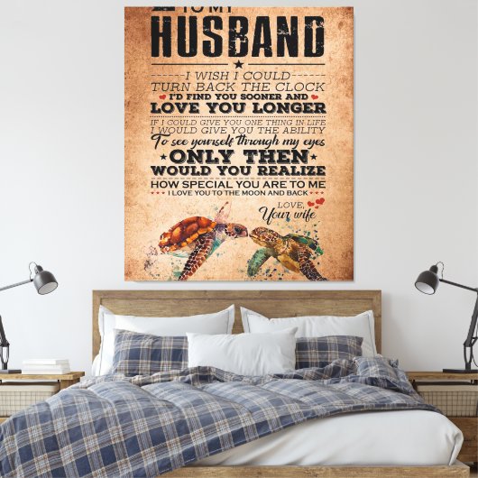 Liefdescitaat voor cadeau-idee voor echtgenoot, ve canvas afdruk (Insitu (Slaapkamer))