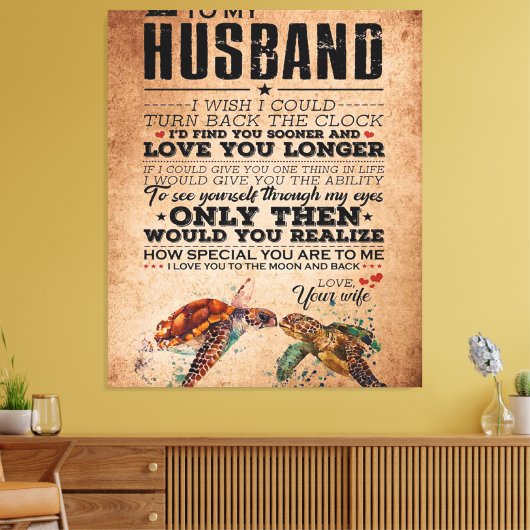 Liefdescitaat voor cadeau-idee voor echtgenoot, ve canvas afdruk (Insitu (Woonkamer))