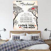 Liefdescitaat voor cadeau-idee voor echtgenoot, ve canvas afdruk (Insitu (Slaapkamer))