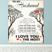 Liefdescitaat voor cadeau-idee voor echtgenoot, ve canvas afdruk (Insitu (Houten vloer))