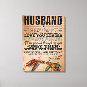 Liefdescitaat voor echtgenoot cadeau-idee, verjaar canvas afdruk