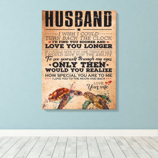 Liefdescitaat voor man cadeau-idee, verjaardag van canvas afdruk (Insitu (Houten vloer))