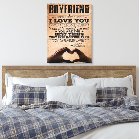 Liefdescitaat voor vriend, echtgenoot liefde verja canvas afdruk (Insitu (Slaapkamer))