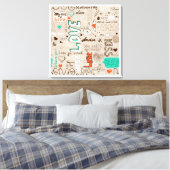 Liefdescitaten Doodle Patroon Canvas Afdruk (Insitu (Slaapkamer))