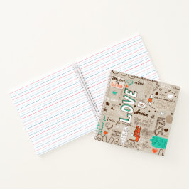 Liefdescitaten Doodle Patroon Notitieboek