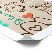 Liefdescitaten Doodle Patroon Poster (Hoek)