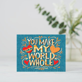 LIEFDESCITATIE "JIJ MAAKT MIJN WERELD VOLLEDIG" FEESTDAGENKAART
