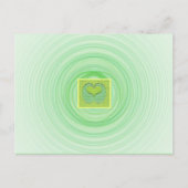 Liefdesconcept omlijst groen hart in spiralen briefkaart (Voorkant)
