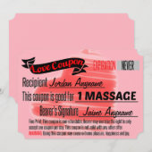 Liefdescoupon voor massage kaart (Voorkant / Achterkant)