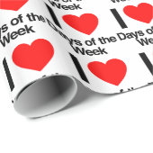 liefdesdagen van de week cadeaupapier (Rol Hoek)