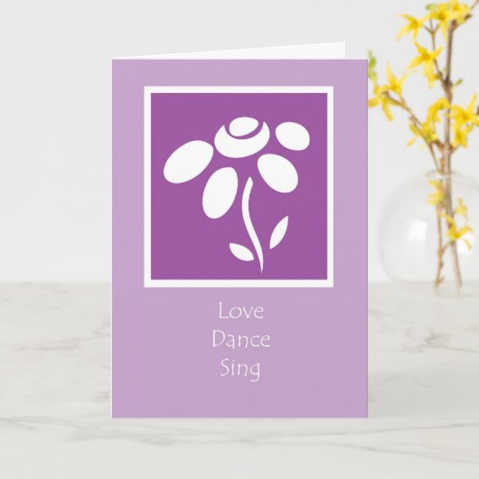 Liefdesdans zingen kaart (Gele Bloem)