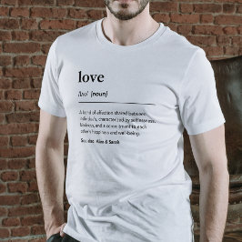 Liefdesdefinitie koppelnamen die overeenkomen met  t-shirt