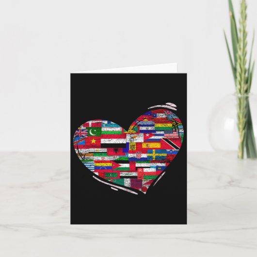 Liefdesdiversiteit Nationale Vlaggen Hart Aarde Da Kaart (Voorkant)