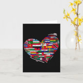 Liefdesdiversiteit Nationale Vlaggen Hart Aarde Da Kaart (Gele Bloem)