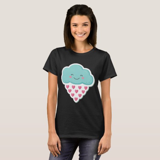 Liefdesdouche: Happy Rain Cloud T-Shirt Design (Voorkant volledig)