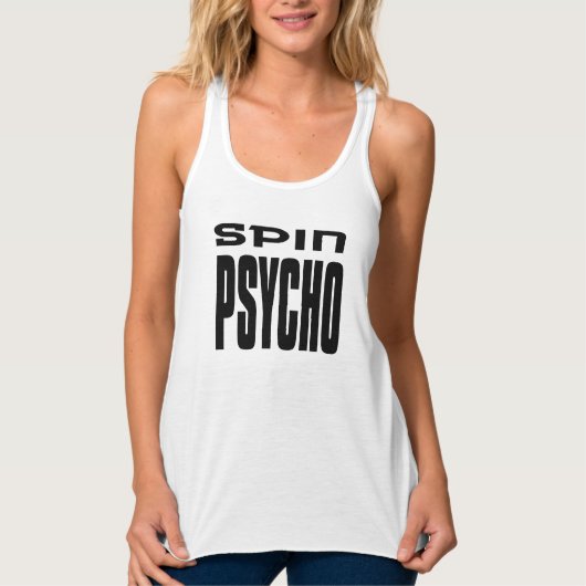 liefdesdraaiende yoga spin psycho gym humor grappi tanktop (Voorkant)