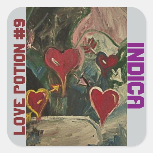LIEFDESDRANK #9 INDICA VIERKANTE STICKER (Voorkant)