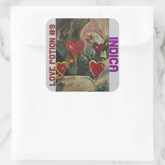 LIEFDESDRANK #9 INDICA VIERKANTE STICKER (Tas)