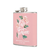 Liefdesdrank Blush Roze Bloemige Gepersonaliseerd Heupfles (Links)