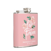 Liefdesdrank Blush Roze Bloemige Gepersonaliseerd Heupfles (Rechts)