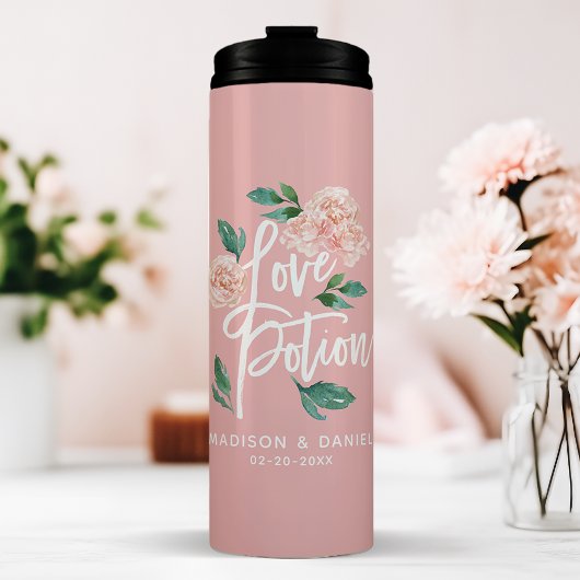 Liefdesdrank Blush Roze Bloemstuk Persoonlijke Tro Thermosbeker