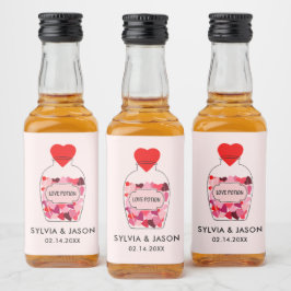 Liefdesdrank Gelukkige Valentijnsdag Persoonlijk Likeurfles Etiket