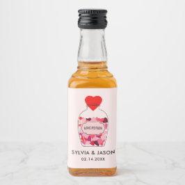 Liefdesdrank Gelukkige Valentijnsdag Persoonlijk Likeurfles Etiket