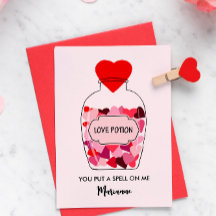 Liefdesdrankfles met harten aangepaste Valentijn