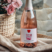 Liefdesdrankje Gelukkige Valentijnsdag Gepersonali Sparkling Wijnetiket