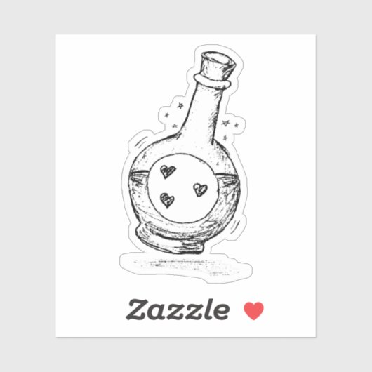Liefdesdrankje schets sticker (Vel)