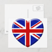 liefdesdrapeau Angleterre Briefkaart (Voorkant / Achterkant)