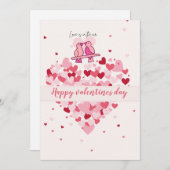 Liefdesduifjes Hart Kaart – Gelukkig Valentijnsdag (Voorkant / Achterkant)