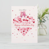 Liefdesduifjes Hart Kaart – Gelukkig Valentijnsdag (Staand voorkant)