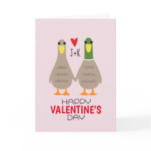 Liefdesduiven aangepaste initiaal valentijnskaart