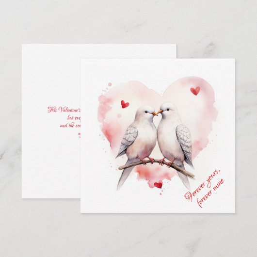 liefdesduiven | Aangepaste tekst | VALENTIJNS Feestdagenkaart (Voorkant / Achterkant)