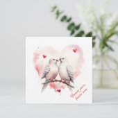 liefdesduiven | Aangepaste tekst | VALENTIJNS Feestdagenkaart (Staand voorkant)