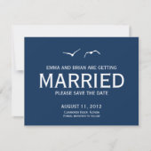 Liefdesduiven Save The Date-aankondiging - Navy Save The Date (Voorkant)