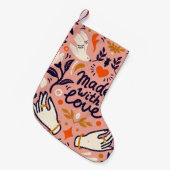 Liefdeselementen:  roze compositie. kleine kerstsok (Voorkant (Hangend))