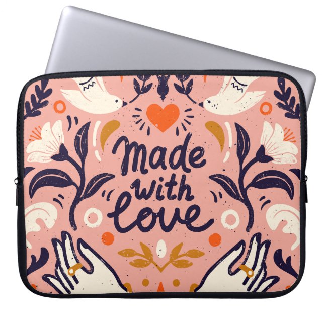 Liefdeselementen:  roze compositie. laptop sleeve (Voorkant)