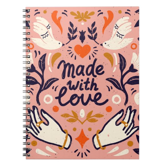 Liefdeselementen: roze compositie. notitieboek (Voorkant)
