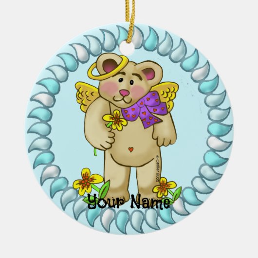 Liefdesengel Beer Keramisch Ornament (Voorkant)