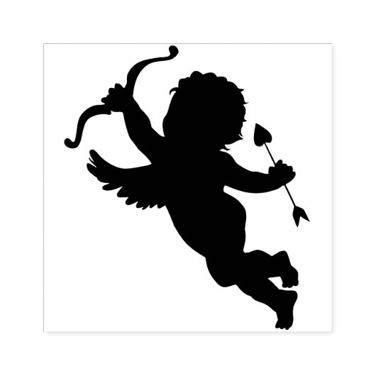 Liefdesengel met boog en pijl rubberstempel (Afrduk)