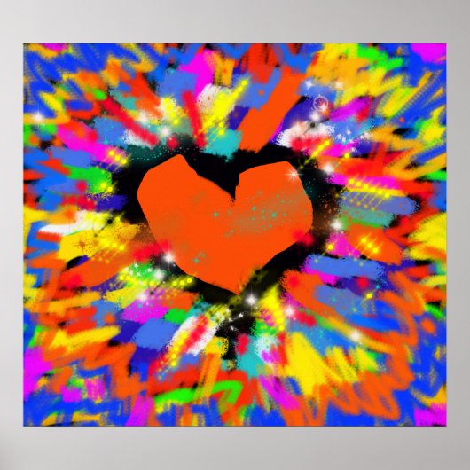 liefdesexplosie, harten kunstprint poster (Voorkant)