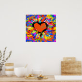 liefdesexplosie, harten kunstprint poster (Keuken)