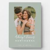 Liefdesfoto Eenvoudig Modern Gepersonaliseerd Gesc Fotoplaat (voorkant)