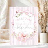 Liefdesfout Pink Lint Strepen Baby Shower Welkom S Poster