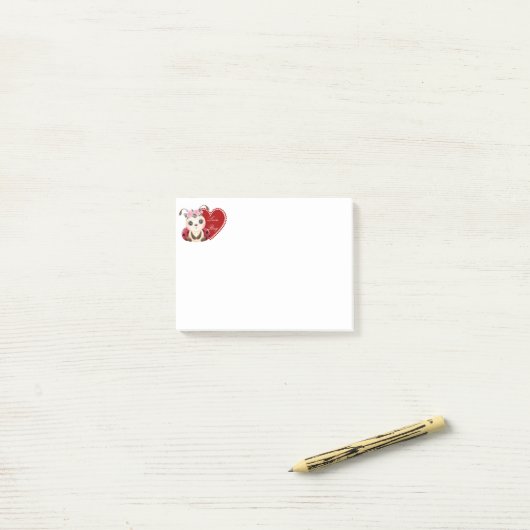 Liefdesfoutje post-it® notes (Op bureau)