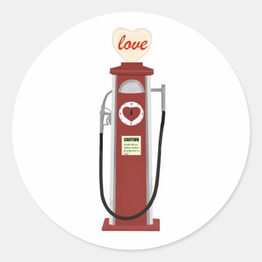 liefdesgaspomp ronde sticker (Voorkant)
